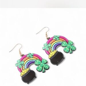 Rainbow & Shamrock Earrings | St. Patrick’s Day Lucky Charm Jewelry